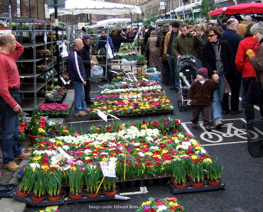 Columbia flower market, London